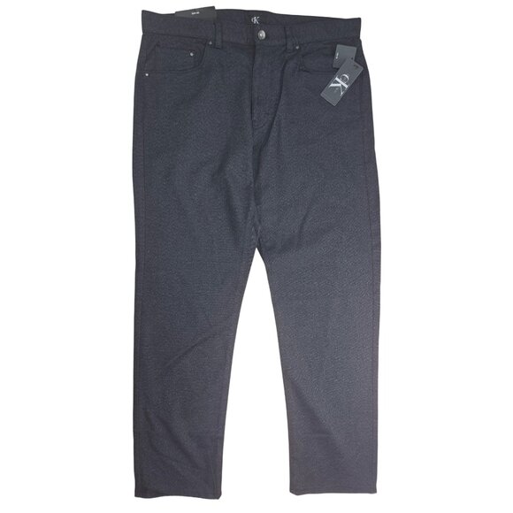 Calvin Klein Mens Black Stretch Cotton Blend Slim Fit Pants Size 36x30 NWT - Picture 1 of 11